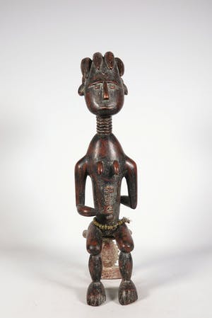 Afrikaans - Hout, Zittend vrouwfiguur kopen? Bied vanaf 1!