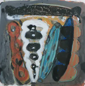 Piet Warffemius - Acryl op papier, Zonder titel - Ingelijst kopen? Bied vanaf 80!