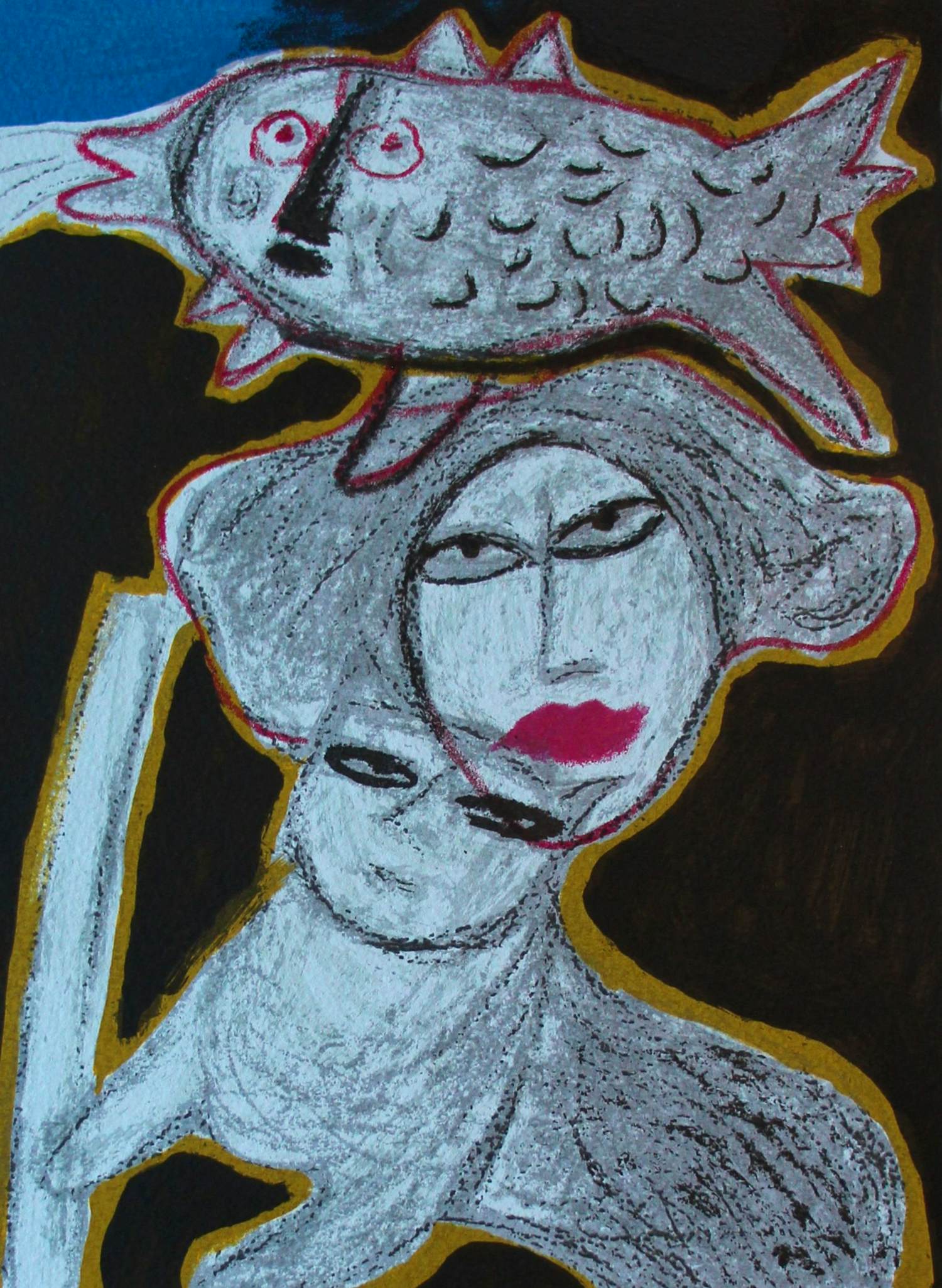 Corneille - Litho: femme entre chat et oiseau - 1994 kopen? Bied vanaf 225!