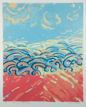 Milou Honig - Zeefdruk op papier, The sky is the limit - Ingelijst kopen? Bied vanaf 40!