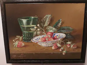 Thomas Heesakkers - Stilleven - roemer en schaaltje aardbeien kopen? Bied vanaf 150!