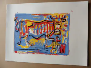 Peter Klashorst - Zeefdruk, titel. "Stierengevecht ". kopen? Bied vanaf 35!