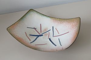 Curiosa - Modernistische koperen Kunst Emaille schaal - JE Kunst Email kopen? Bied vanaf 1!