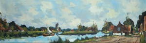 Buy Toon Koster - Olieverf op doek, Waterslandschap - Ingelijst (Groot)? Bid from 80!