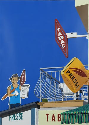 Marc Langer - Zeefdruk, Tabac presse - Ingelijst kopen? Bied vanaf 35!