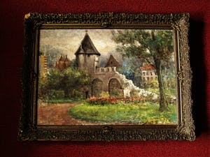 Walter Neuhof - Omstreeks 1940 - Romantisch olieverf "Maastricht de pater VinckToren" gesigneerd kopen? Bied vanaf 10!