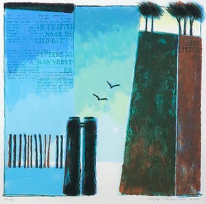 Magda Luttikhuizen - Zeefdruk, Het Lied - Ingelijst kopen? Bied vanaf 1!