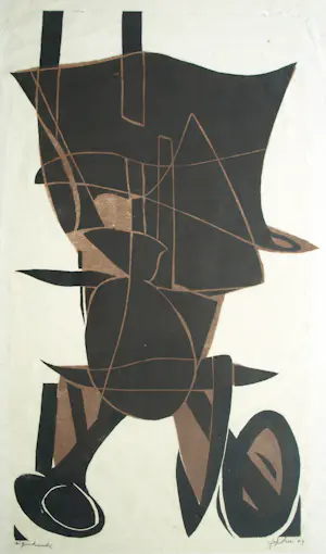 Jan van der Zee - Ingelijste houtsnede , Zonder titel – Lijst, 92 x 62 cm - 1964 kopen? Bied vanaf 1!