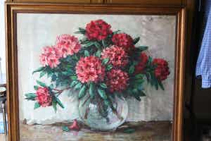 Jeanette Slager - Rhododendrons in glazen vaas verkocht voor € 425!