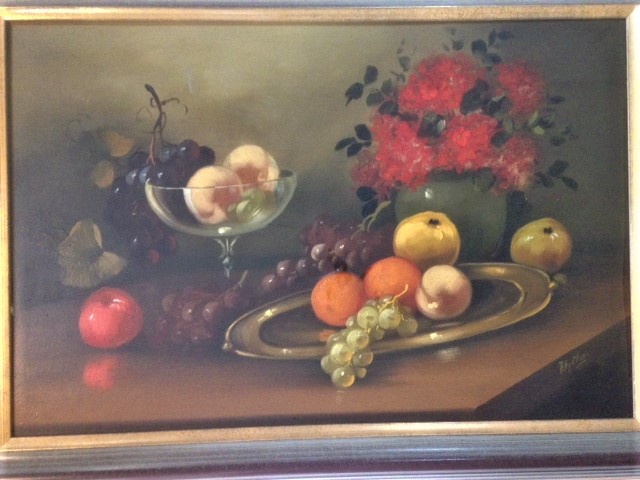 Tilly Moes - Stilleven: bloemen en fruit kopen? Bied vanaf 75!