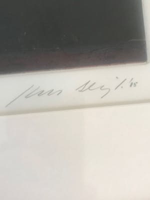 Niet of onleesbaar gesigneerd - Donker vlak met raam en tralies kopen? Bied vanaf 10!