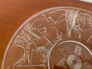 Gerard Thomassen - Kunstglazen bord 50 jaar ABC ontwerp Gerard Thomassen kopen? Bied vanaf 27!