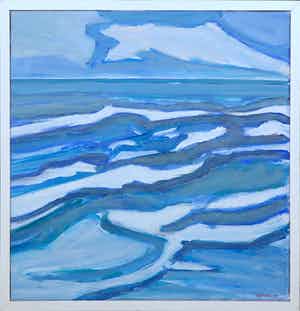 Paul Overhaus - Olieverf op doek, Zeegezicht - Ingelijst verkocht voor € 80!