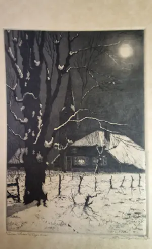 Piet van Dokkum - WINTERLANDSCHAP Vaasen Winter 1941 ETS VAN PIET VAN DOKKUM kaufen? Bieten Sie von 30!