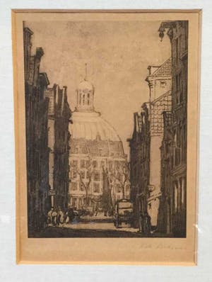 Niet of onleesbaar gesigneerd - C2782-10, ets Lutherse Kerk Amsterdam kopen? Bied vanaf 10!