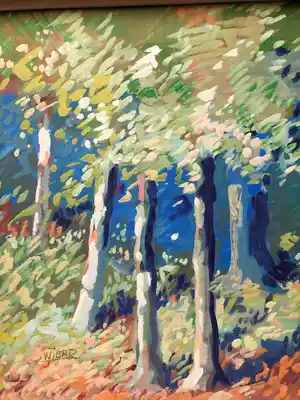 Joub Wiertz - lente in het bos (te Overijssel?) verkocht voor € 125!