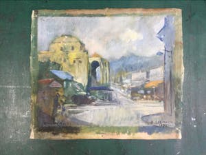 Bernard Leemker - 6 schilderijen (portret en stadsgezichten Athene) kopen? Bied vanaf 195!