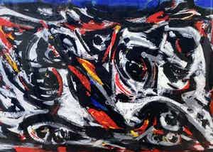 Theo Wolvecamp - zonder titel maar met lijst! verkocht voor € 235!