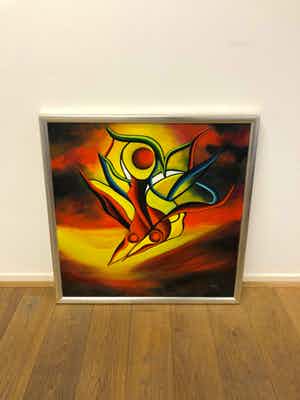Maartje Wijngaarden - Schilderij met mooie kleuren. verkocht voor € 150!