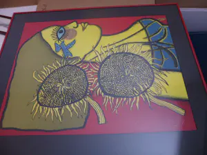 Corneille - Litho, Titel, Femme et des tournesols, kopen? Bied vanaf 275!
