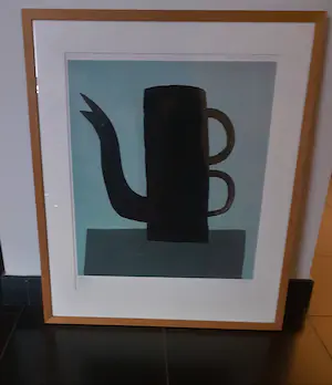 Klaas Gubbels - Zwarte kan met dubbel oor (mooi gelijst) kopen? Bied vanaf 475!