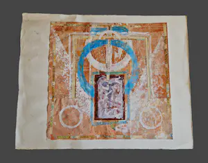 Marijke Stultiens - Limburgs (textiel) kunstenares - bijzondere jaren 90 papier- collage - gesignrd kaufen? Bieten Sie von 52!