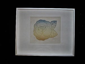 Manuel Menan - Fraaie Preeg of Reliëfdruk - Roos en blad - 1974 - gesigneerd - oplage 250 kopen? Bied vanaf 1!