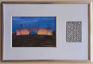 AcheterChristo - Wrapped Reichstag – gesigneerde (3x) artcard met stofstuk XL? Enchérissez de 380!