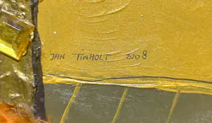 Jan Tinholt - Naakt op sofa, gemengde techiek op hout (“ingelijst”) kopen? Bied vanaf 200!