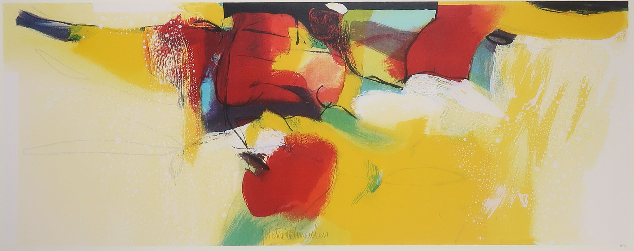 Pieter Vermeulen - Zeefdruk, Kersenschaal - Ingelijst (Groot) kopen? Bied vanaf 20!