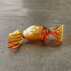 Seguso - Murano Goud & Aventurine Glas Snoepjes (8) - Bonbons - Sweets - Kunst - Venetië kopen? Bied vanaf 90!