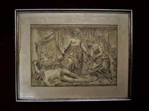 Niet of onleesbaar gesigneerd - Fraaie 19e eeuwse Bijbelse scene "judith en Holofernes" gesigneerd kopen? Bied vanaf 1!