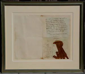 Jan Toorop - Sepia tekening met brief - 1927 (nette lijst!) kopen? Bied vanaf 1495!