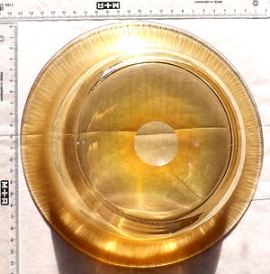 Curiosa - Erwin Eisch voor Glasblaserei Eisch Frauenau - goudkleurige schaal - gesigneerd kopen? Bied vanaf 1!