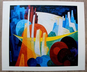 Frits Vogel - zeefdruk: geometrische compositie kopen? Bied vanaf 40!