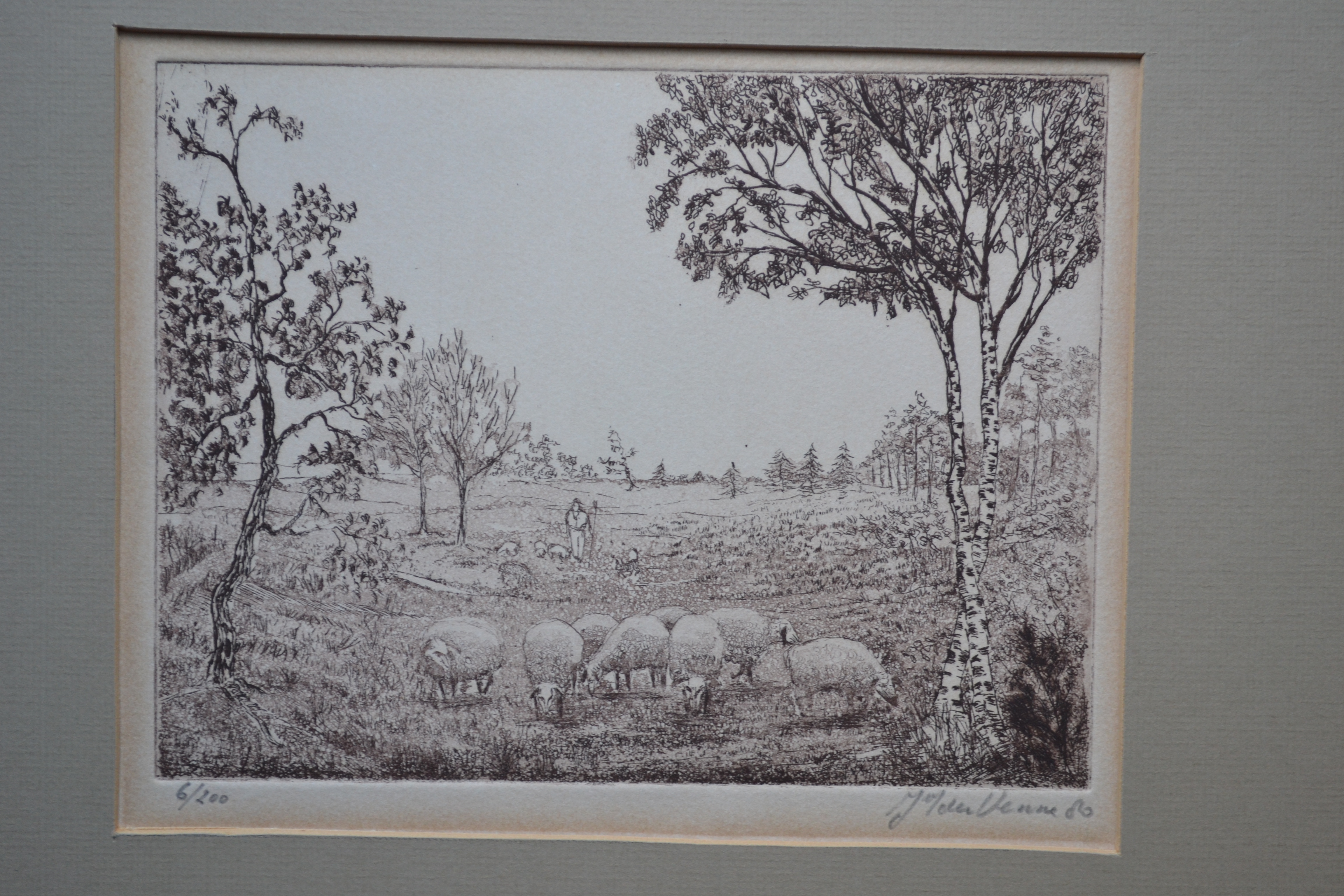 Niet of onleesbaar gesigneerd - Twee landschappen - Ets kopen? Bied vanaf 1!