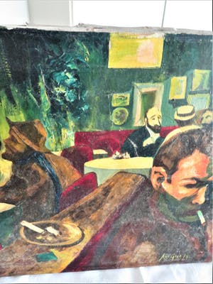 Niet of onleesbaar gesigneerd - In de bar --- Art.Glèz kopen? Bied vanaf 10!