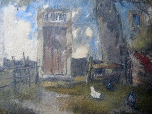 Johannes Josephus Garjeanne - Boeren erf -aquarel circa 1930- kopen? Bied vanaf 40!