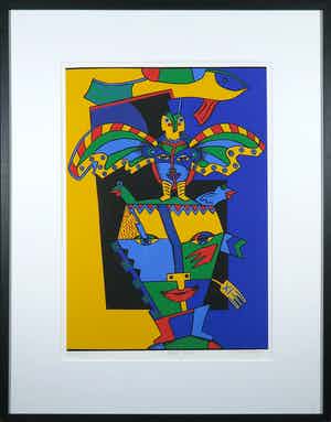 Cecile de Bruijn - Zeefdruk, Afrique Jaune - Ingelijst verkocht voor € 35!