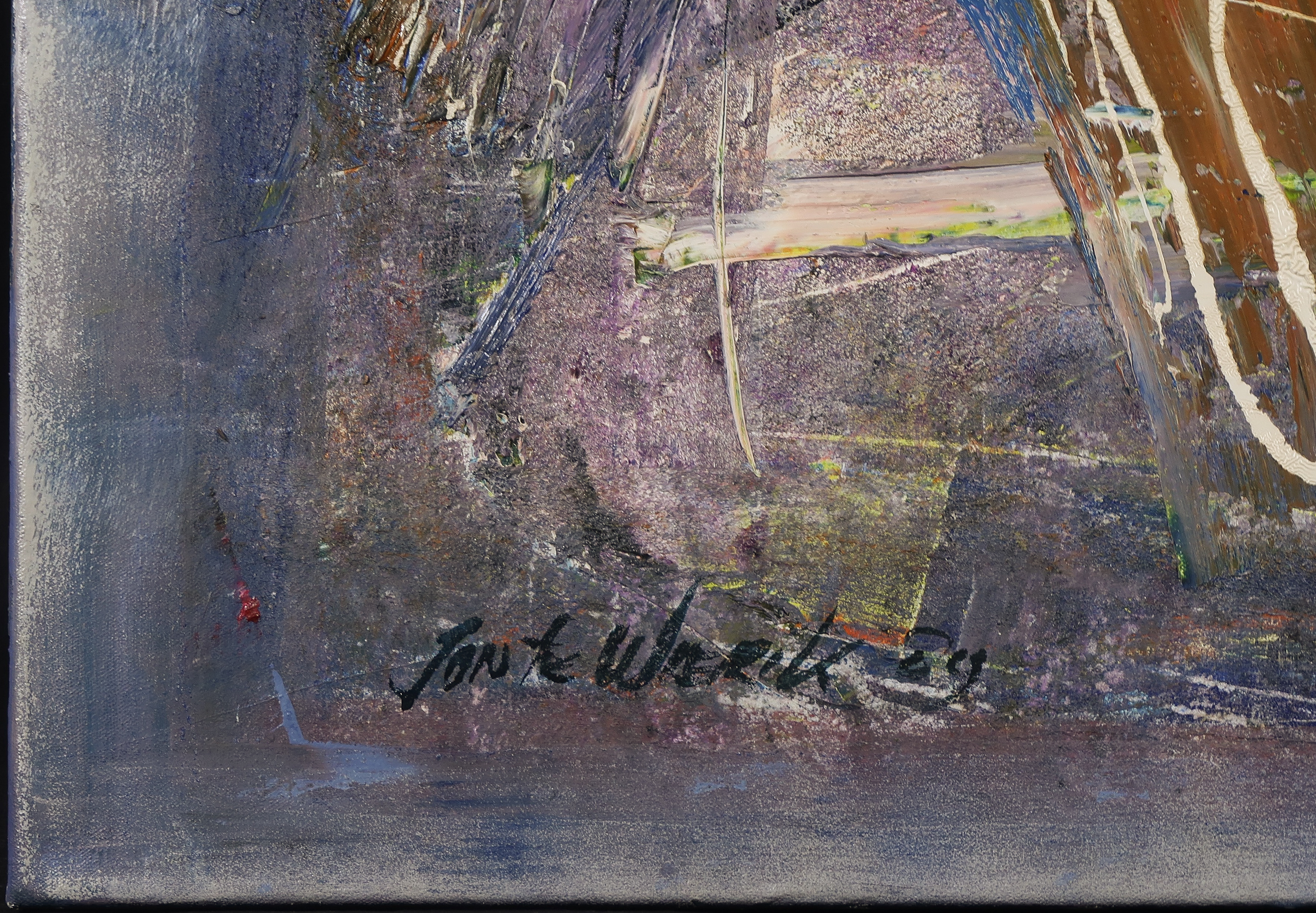 Jan te Wierik - Olieverf op doek, Z.T. Abstracte compositie kopen? Bied vanaf 1500!