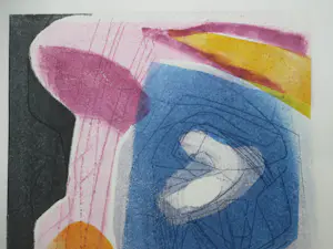 Henny Visch - Abstracte compositie - Kleurenlitho kopen? Bied vanaf 50!