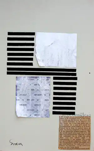 Siep van den Berg - collage/stifttekening - 1984 (gesigneerd!) verkauft für € 75!
