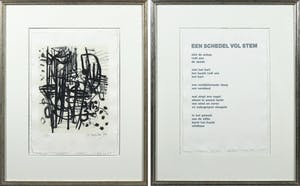 Corneille - en Bert Schierbeek - Zeefdruk en passage uit Een schedel vol stem - Ingelijst kopen? Bied vanaf 100!