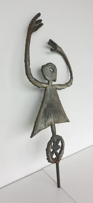 Albrecht Genin - Sculptuur van metaal, Tänzerin mit Rad kopen? Bied vanaf 500!