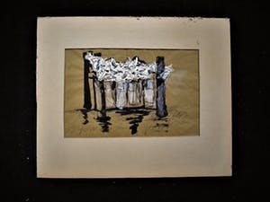 Niet of onleesbaar gesigneerd - Amerika 1960 abstract expressionistisch Gem. Techniek "New York 2000" gesigneerd kopen? Bied vanaf 10!