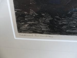 Jan Sirks - Ets. Titel. "Viaduct Rotterdam ". Groot werk kopen? Bied vanaf 50!