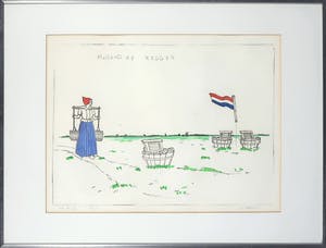 Pieter Holstein - Handgekleurde ets, Holland ze zeggen - Ingelijst kopen? Bied vanaf 60!