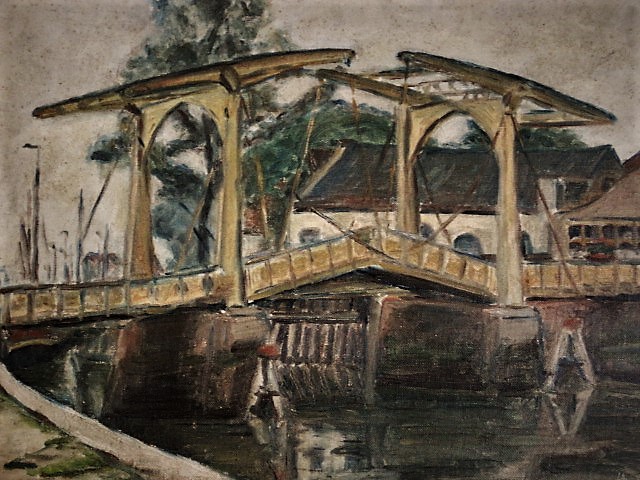 Hildegard Helene Anna Andereija - Zeldzaam 1931 olieverf "Ophaalbrug bij Zuidpoort Zierikzee Zeeland"gesigneerd kopen? Bied vanaf 1!