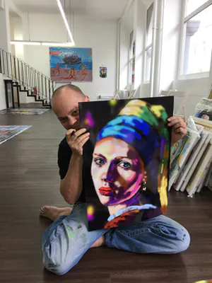 Peter Klashorst - Meisje met de Parel (naar Johannes Vermeer) kopen? Bied vanaf 1!