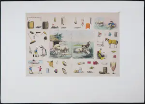 Niet of onleesbaar gesigneerd - Litho, Schoolplaat "Het nut van het varken en het schaap" kopen? Bied vanaf 1!